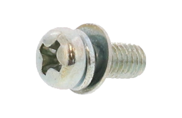 鉄(+)トツプラ ナベ頭セムス小ねじ P＝4 (バネ座 +JIS小形平座 組込)(ねじ締め不良防止機能)